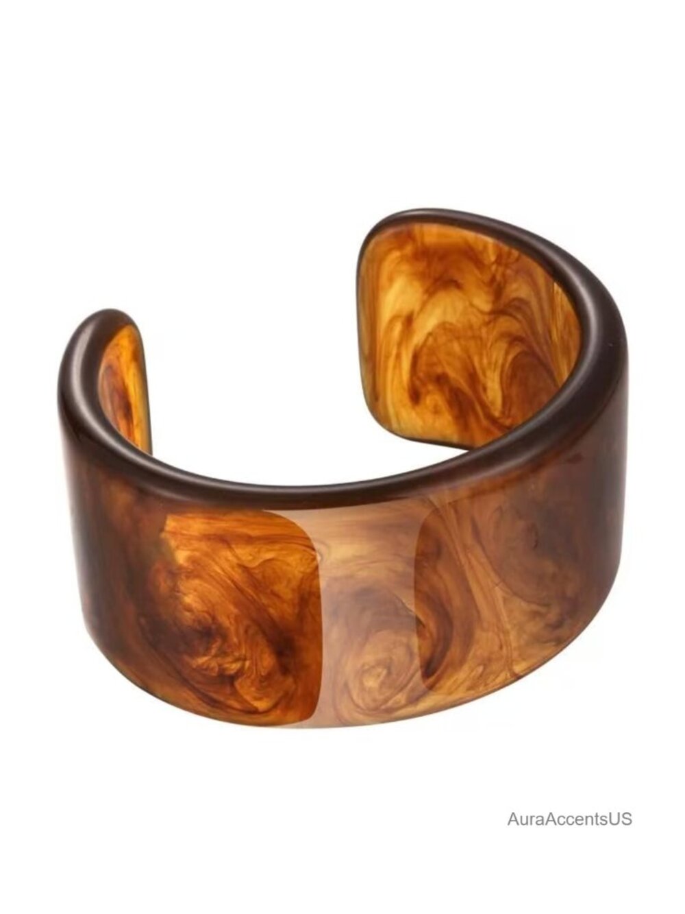 Tortoiseshell Wide Acrylic Cuff Bracelet Statement Open Bangle Retro Wrist